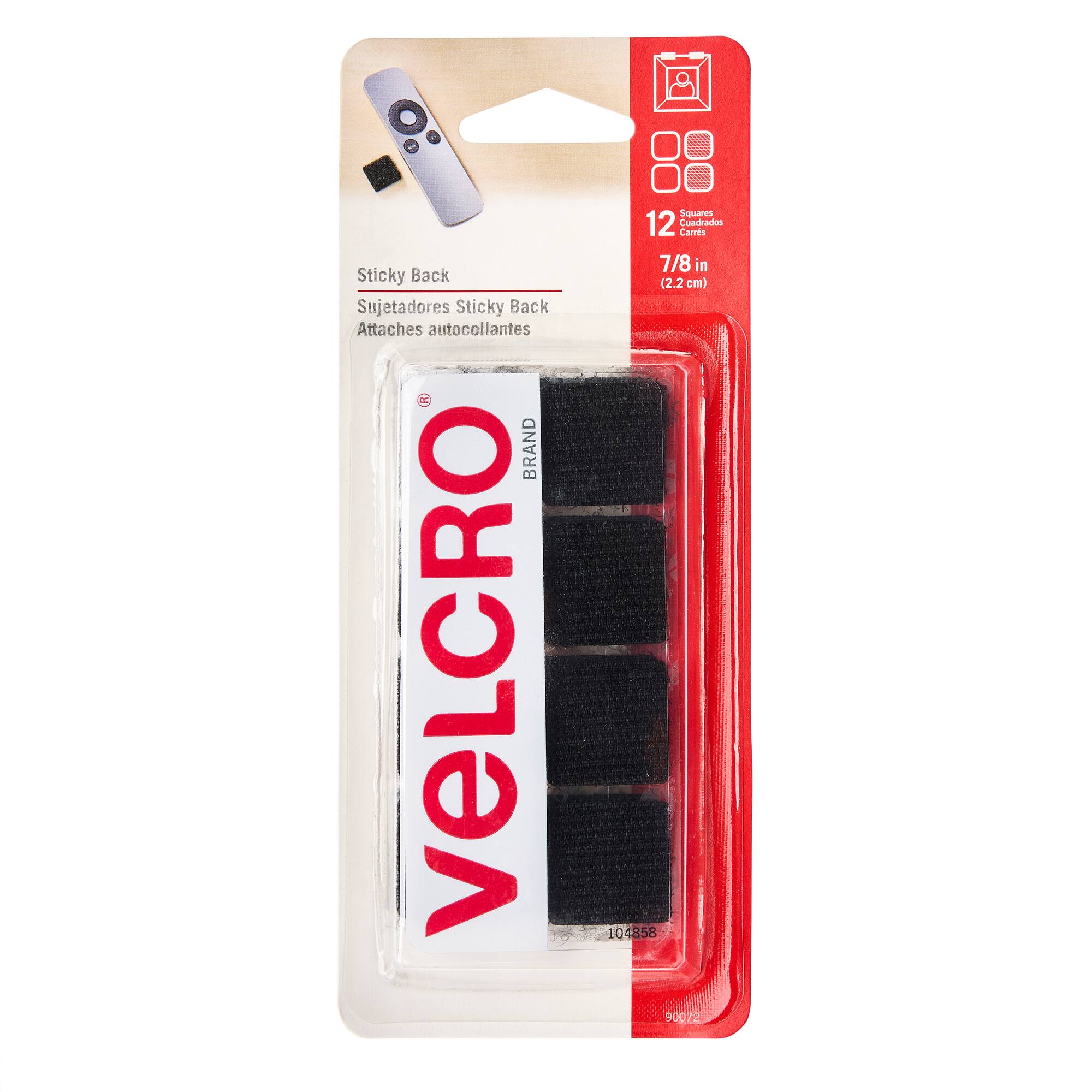 12 Packs: 12 ct. (144 total) VELCRO® Brand Sticky Back Black Squares